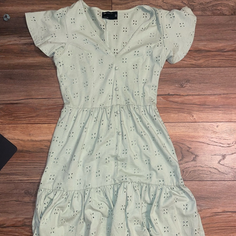 ASOS green button up dress.See through, I recommend wearing something underneath